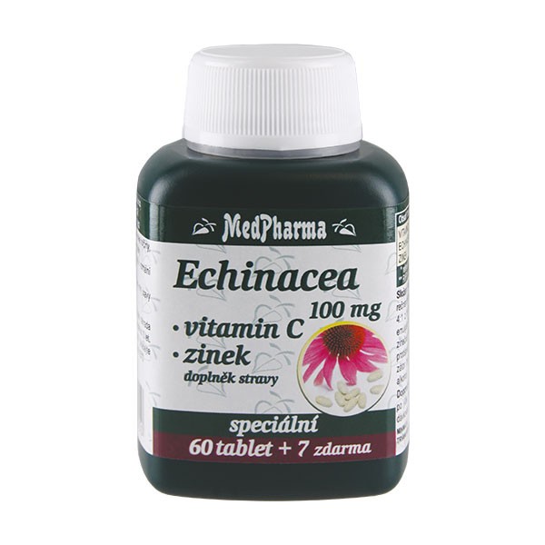 MedPharma Echinacea 100mg + vitamin C + Zinek 67tob