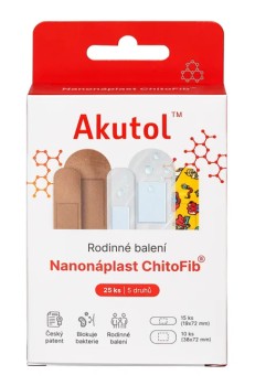 AKUTOL Nanonáplast ChitoFib Rodinné balení 25ks