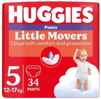 HUGGIES Little Movers Pants 5 12-17kg 34ks