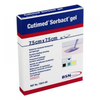 Cutimed Sorbact gel 7.5x7.5cm 10ks antimikrob.kr.