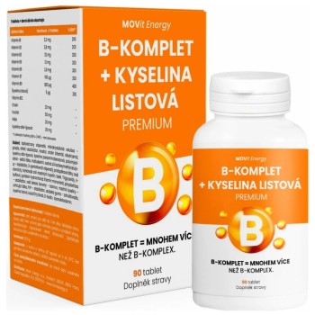 MOVit B-Komplet + Kyselina listová Premium 90tbl