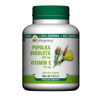 Pupalka dv.500mg Vit.E 50mg tob.100+30 Bio-Pharma