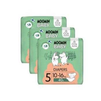Moomin Baby 5 Maxi 10-16kg eko plenky 3x40ks
