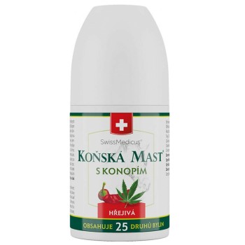 Koňská mast s konopím hřejivá Roll on 90ml