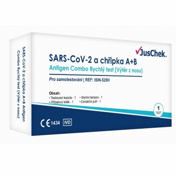 JusChek SARS-CoV-2 a chřipka A/B antigen.test 1ks