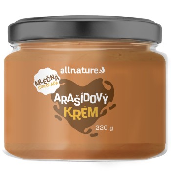 Allnature Arašídový krém s mléčnou čokoládou 220g