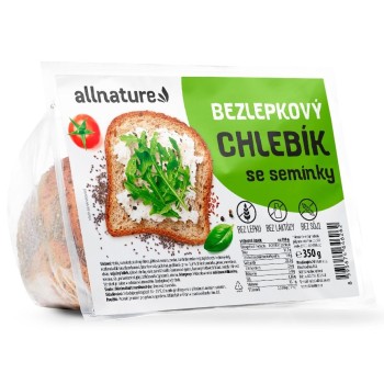 Allnature Bezlepkový chlebík se semínky 350g
