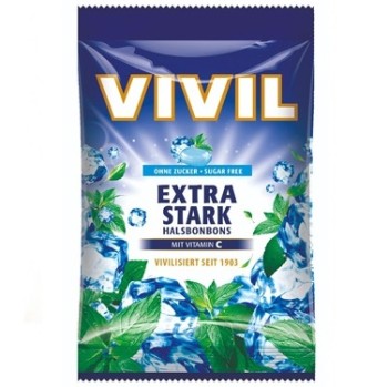 Vivil Extra silný mentol + Vitamin C bez cukru 60g
