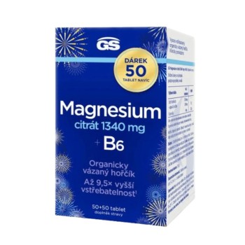 GS Magnesium citrát 1340mg+B6 tbl.50+50 dárek