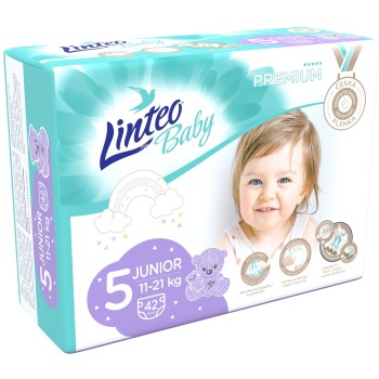 Linteo Baby Dětské plenky Premium 5 Junior 11-21kg 42ks