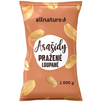 Allnature Arašídy pražené loupané nesolené 1000g