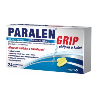 Paralen Grip chřipka a kašel 500/15/5mg tbl.flm.24