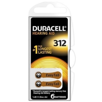 Duracell DA312 PR41 baterie do naslouchadel 6ks