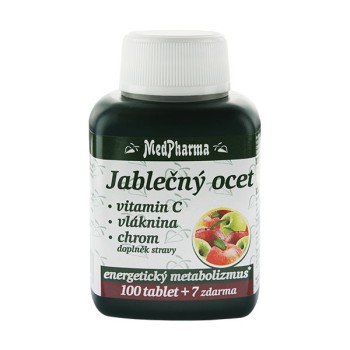 MedPharma Jablečný ocet + Vláknina + Vitamin C + Chrom 107tbl