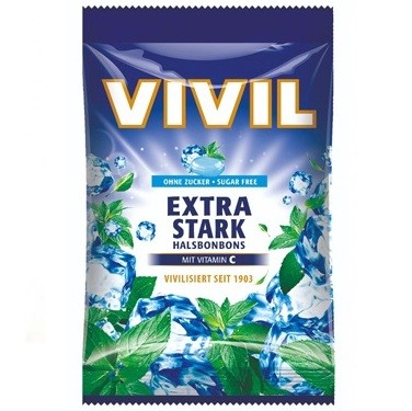 Vivil Extra silný mentol + Vitamin C bez cukru 80g
