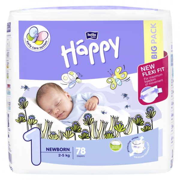 Happy Newborn dětské pleny 78ks