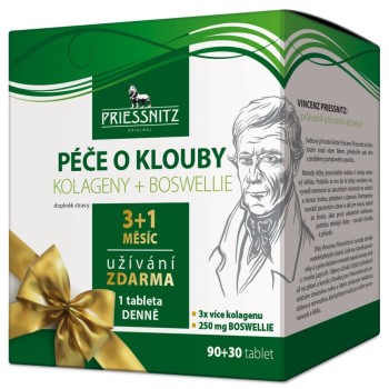 Priessnitz Kolageny + Boswellie péče o klouby 90+30tbl ZDARMA