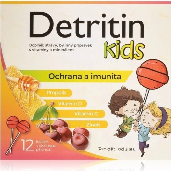 Detritin Kids lízátka na imunitu višeň 12ks