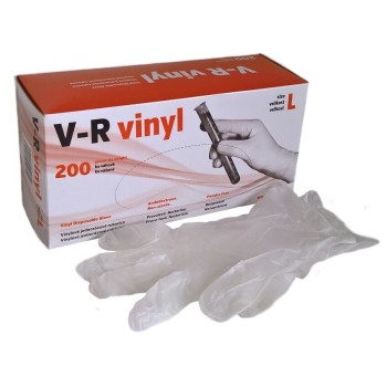 Rukavice vinylové V-R vel.L bezprašné 200ks