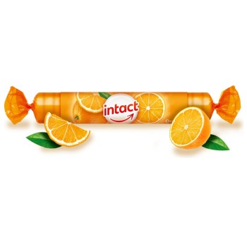 Intact hroznový cukr s vit.C pomeranč 40g (rolička)