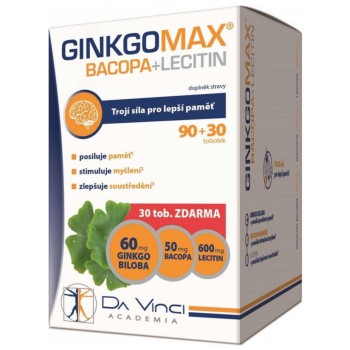 GinkgoMAX + Bacopa + Lecitin DaVinci 90tob + 30tob ZDARMA