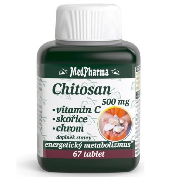 MedPharma Chitosan 500mg + Vitamin C + Skořice + Chrom 67tbl