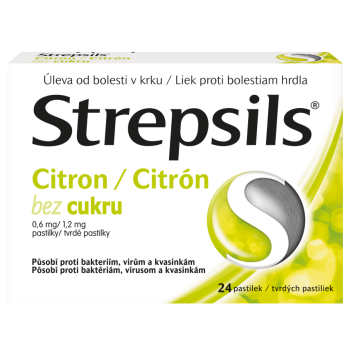 Strepsils citron bez cukru 0.6mg/1.2mg pas.24