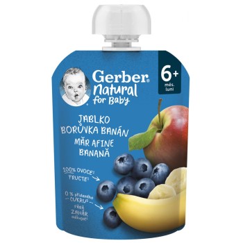 Gerber Natural kapsička Jablko + Borůvka + Banán 90g