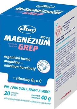 Vitar Magnézium 400mg+vit.B6+vit.C grep sáč.20x2g