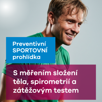 Preventivní sportovní prohlídka s měřením složení těla, spirometrií a zátěžovým testem s VO2max (do