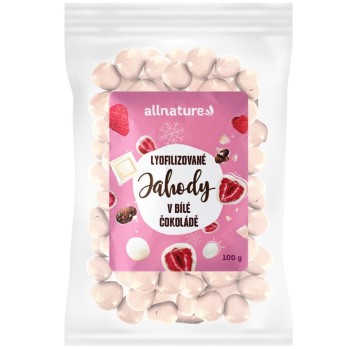 Allnature Jahody sušené mrazem v bílé čokoládě 100g