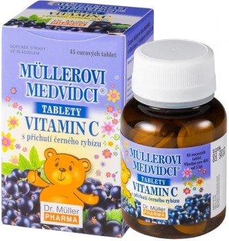 Dr.Müller Müllerovi medvídci s Vitamínem C a příchutí černého rybízu 45tbl