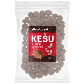 Allnature Kešu v hořké čokoládě 500g