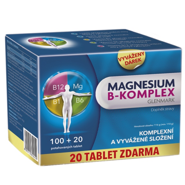 Magnesium Bkomplex Glenmark 100+20 potah.tablet. EUC Lékárna