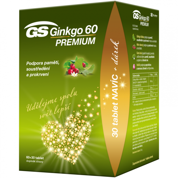 GS Ginkgo 60 Premium 90 tablet dárkové balení