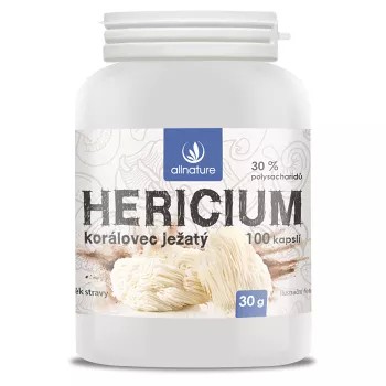 Allnature Hericium Korálovec ježatý cps.100