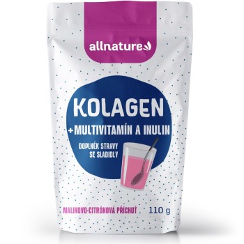 Allnature Kolagen multivitamín a inulin - malina a citron 110g