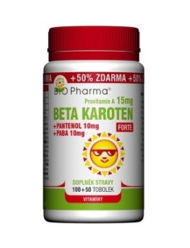 Beta Karoten 15mg + Pantenol 10mg + PABA10mg tob100+50 Bio-Pharma