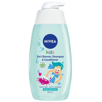 Nivea Kids sprchový gel, šampon a kondicionér pro kluky 3v1 500ml