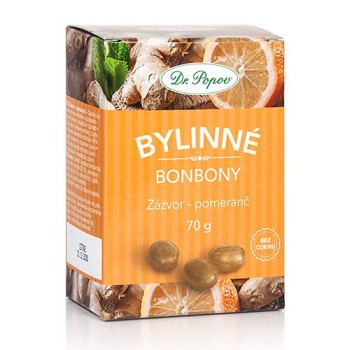 Dr.Popov Bonbony Zázvor - Pomeranč 70g