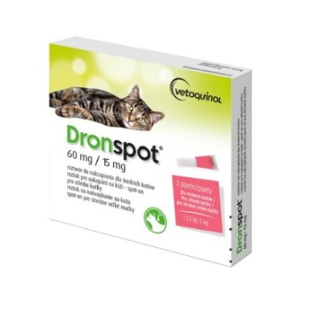 Dronspot 60mg/15mg střední kočky spot-on 2x0.7ml