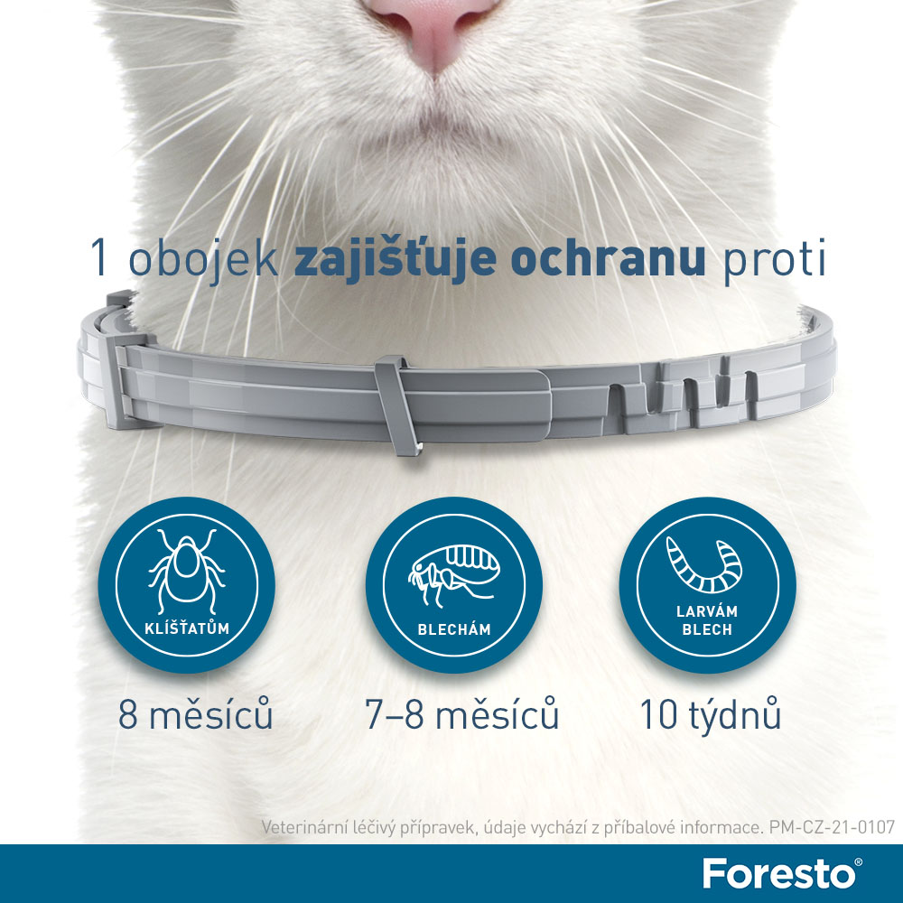 Foresto 1.25g+0.56g obojek kočky+psy do 8kg 38cm. Foto 8a
