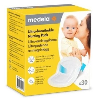 Medela prsní vložky jednoráz.ultra prodyšné 30ks