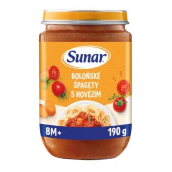 Sunar příkrm Boloňské špag.s hověz.od ukon.8m+190g