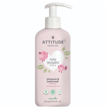 Attitude Dětské tělové mýdlo & šampon bez vůně 473ml