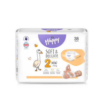 Happy Soft&Delicate 2 dětské pleny 3-6kg 38ks