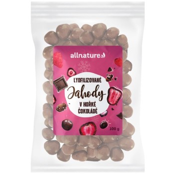 Allnature Jahody sušené mrazem v hořké čokoládě 100g