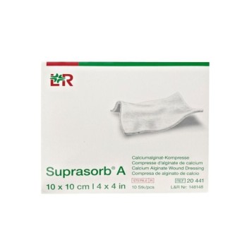 Krytí Suprasorb A kalciumalgin.10x10cm/10ks