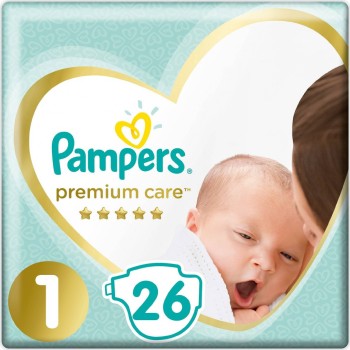 Pampers Premium Care 1 plenk.kalhotky 2-5kg 26ks