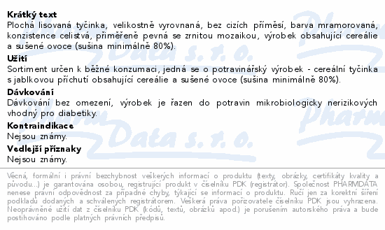 Informace o produktu:<br> Müsli tyčinka FIT šťavnatá 30g